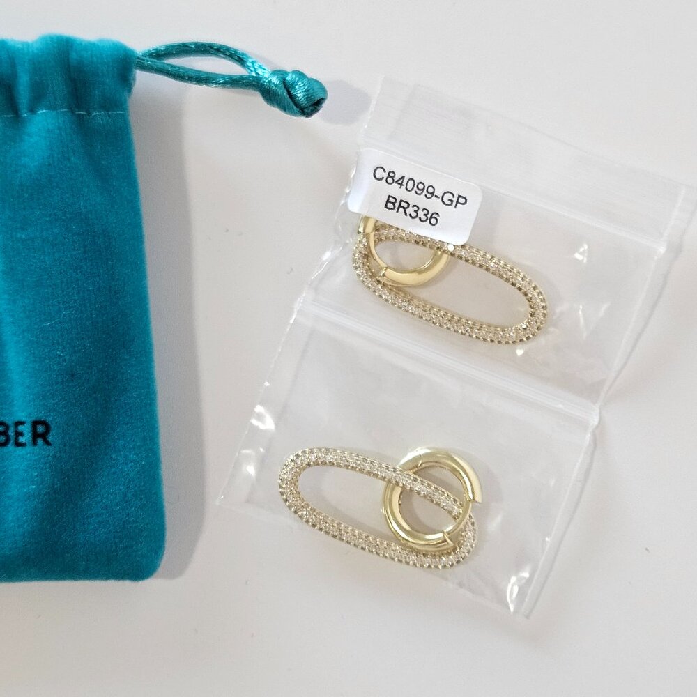[NWOT] Rachel Glauber Lustrous Elegance Oval Drop Earrings - Picture 4 of 9